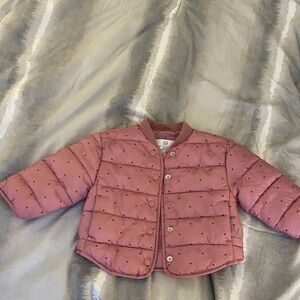 GAP Kids Pink Puffer Jacket with Dots